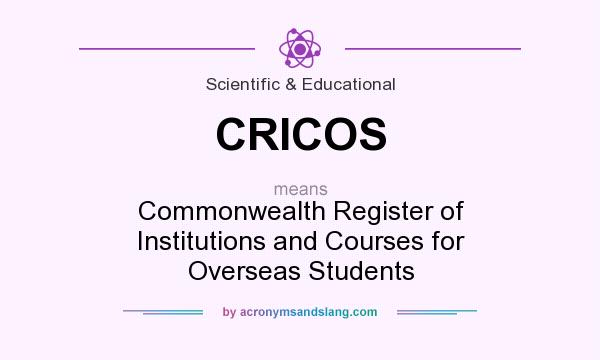What does CRICOS mean? It stands for Commonwealth Register of Institutions and Courses for Overseas Students