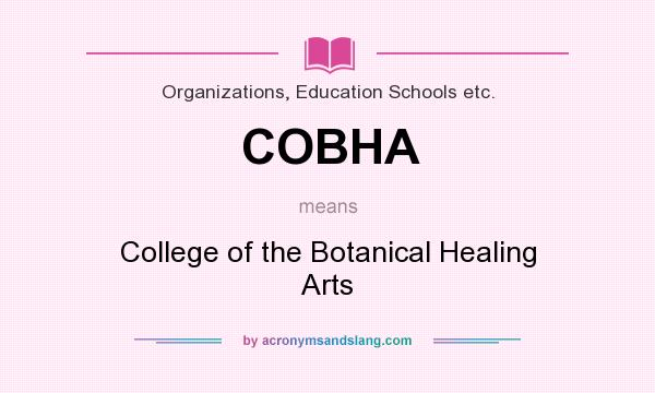 What does COBHA mean? It stands for College of the Botanical Healing Arts