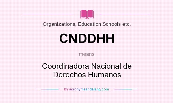 What does CNDDHH mean? It stands for Coordinadora Nacional de Derechos Humanos