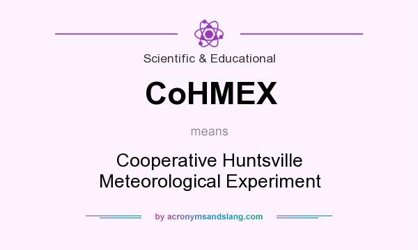 What does CoHMEX mean? It stands for Cooperative Huntsville Meteorological Experiment