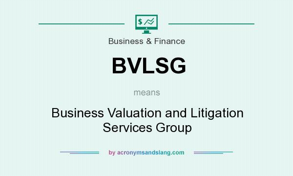 What does BVLSG mean? It stands for Business Valuation and Litigation Services Group