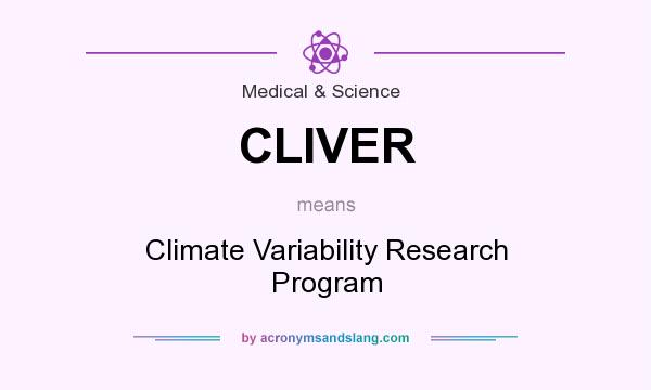 What does CLIVER mean? It stands for Climate Variability Research Program