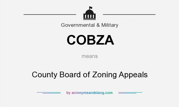 What does COBZA mean? It stands for County Board of Zoning Appeals