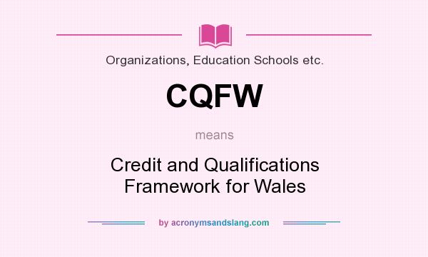 What does CQFW mean? It stands for Credit and Qualifications Framework for Wales