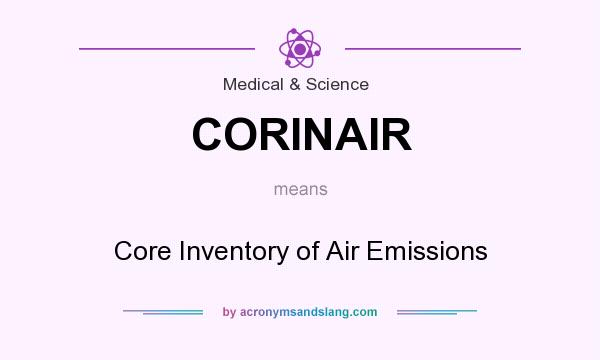 What does CORINAIR mean? It stands for Core Inventory of Air Emissions