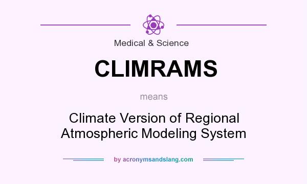 What does CLIMRAMS mean? It stands for Climate Version of Regional Atmospheric Modeling System