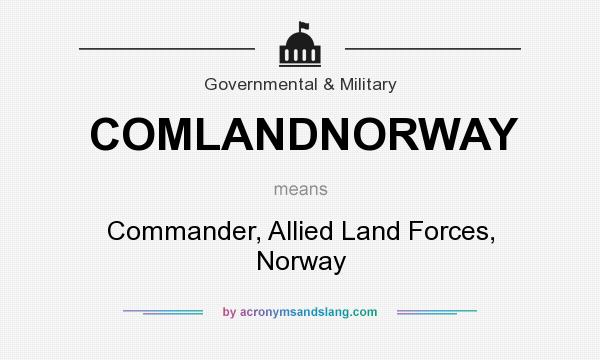 What does COMLANDNORWAY mean? It stands for Commander, Allied Land Forces, Norway