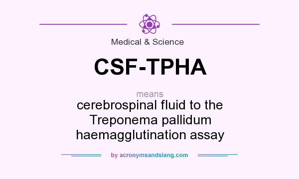What does CSF-TPHA mean? It stands for cerebrospinal fluid to the Treponema pallidum haemagglutination assay
