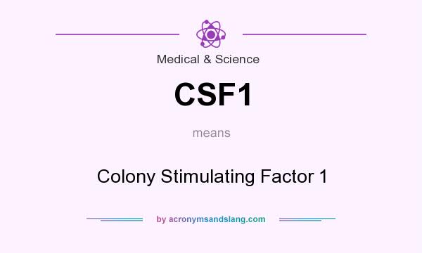 What does CSF1 mean? It stands for Colony Stimulating Factor 1