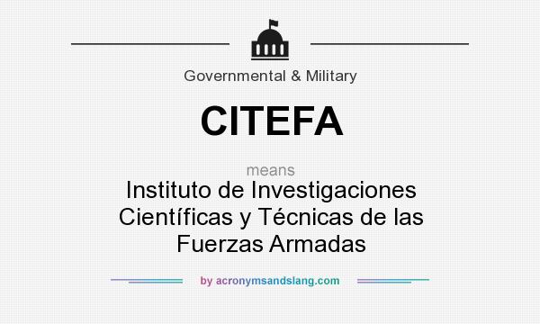 What does CITEFA mean? It stands for Instituto de Investigaciones Científicas y Técnicas de las Fuerzas Armadas