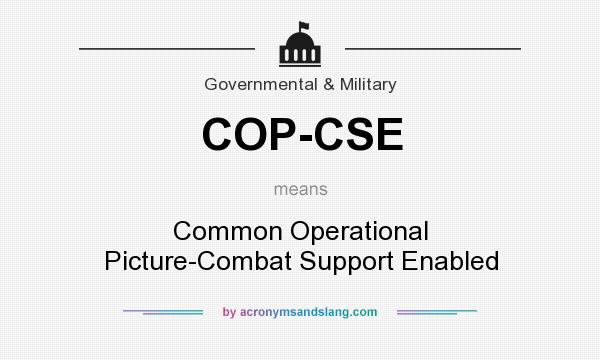 What does COP-CSE mean? It stands for Common Operational Picture-Combat Support Enabled
