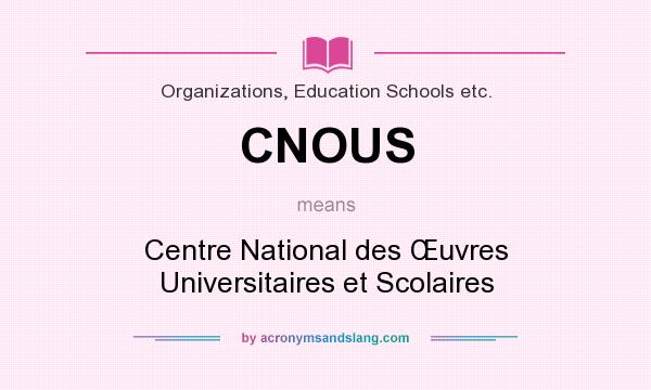 What does CNOUS mean? It stands for Centre National des Œuvres Universitaires et Scolaires