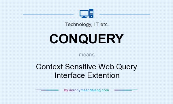 What does CONQUERY mean? It stands for Context Sensitive Web Query Interface Extention