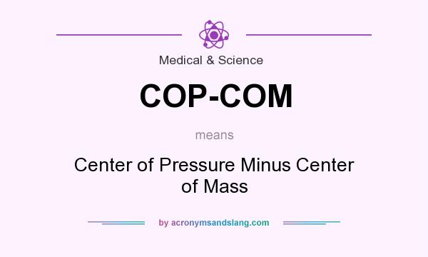 What does COP-COM mean? It stands for Center of Pressure Minus Center of Mass