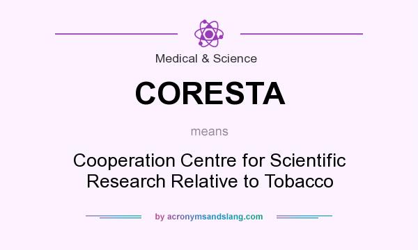 What does CORESTA mean? It stands for Cooperation Centre for Scientific Research Relative to Tobacco