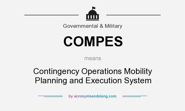 What does COMPES mean? It stands for Contingency Operations Mobility Planning and Execution System