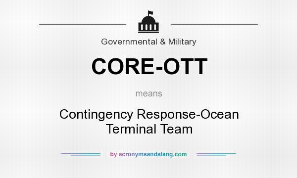 What does CORE-OTT mean? It stands for Contingency Response-Ocean Terminal Team
