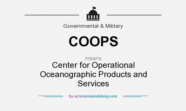 What does COOPS mean? It stands for Center for Operational Oceanographic Products and Services