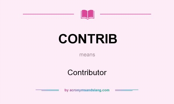 What does CONTRIB mean? It stands for Contributor