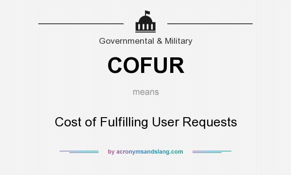 What does COFUR mean? It stands for Cost of Fulfilling User Requests