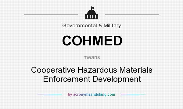 What does COHMED mean? It stands for Cooperative Hazardous Materials Enforcement Development