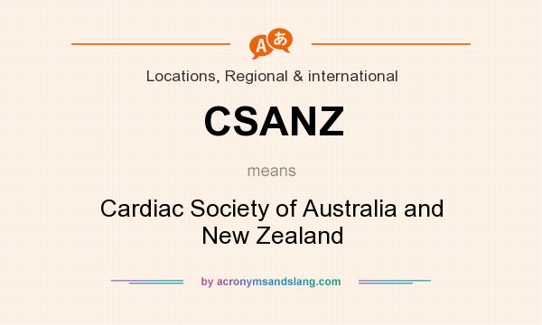 What does CSANZ mean? It stands for Cardiac Society of Australia and New Zealand