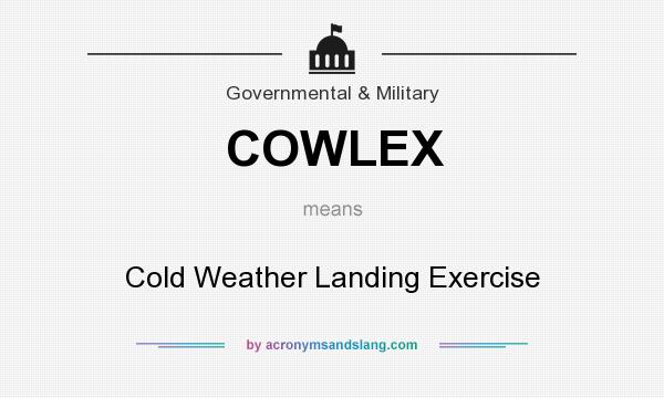 What does COWLEX mean? It stands for Cold Weather Landing Exercise