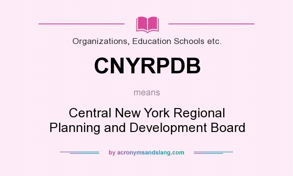 What does CNYRPDB mean? It stands for Central New York Regional Planning and Development Board