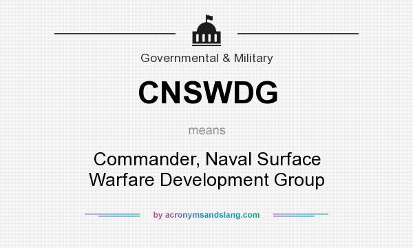 What does CNSWDG mean? It stands for Commander, Naval Surface Warfare Development Group