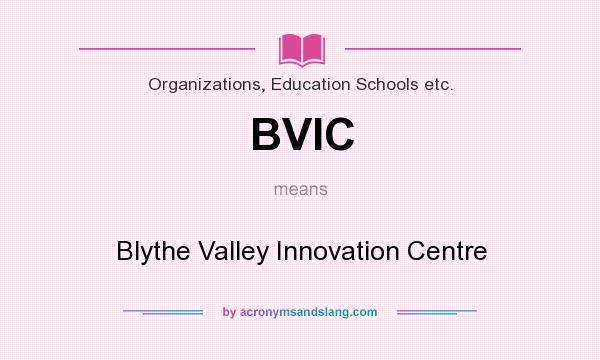 What does BVIC mean? It stands for Blythe Valley Innovation Centre