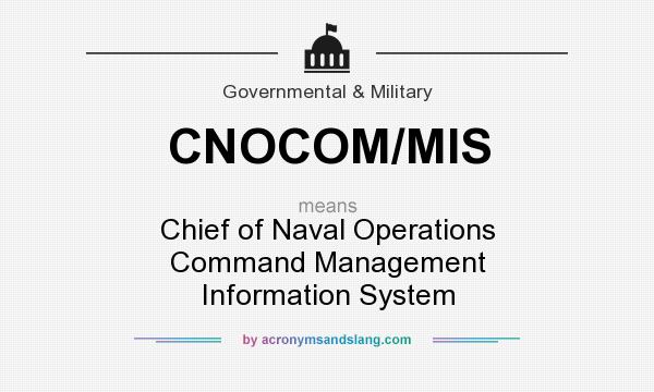 What does CNOCOM/MIS mean? It stands for Chief of Naval Operations Command Management Information System