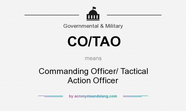What does CO/TAO mean? It stands for Commanding Officer/ Tactical Action Officer