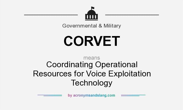 What does CORVET mean? It stands for Coordinating Operational Resources for Voice Exploitation Technology