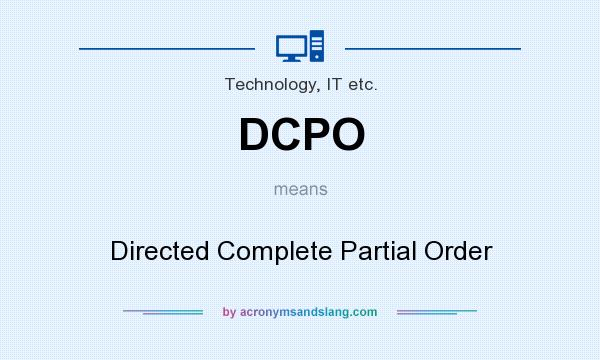 What does DCPO mean? It stands for Directed Complete Partial Order