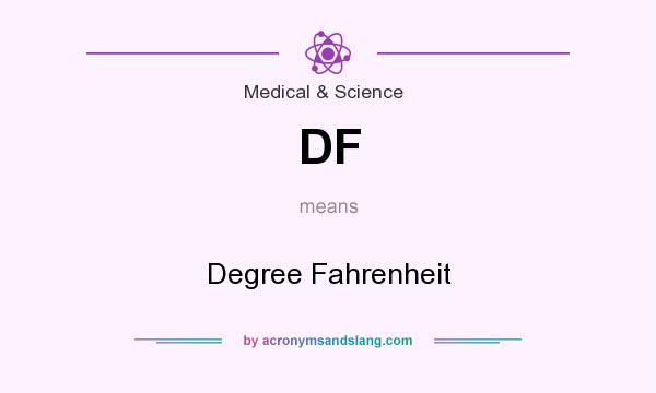 What does DF mean? It stands for Degree Fahrenheit