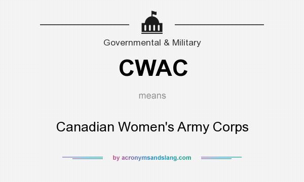 What does CWAC mean? It stands for Canadian Women`s Army Corps