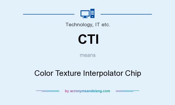 What does CTI mean? It stands for Color Texture Interpolator Chip