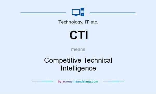 What does CTI mean? It stands for Competitive Technical Intelligence