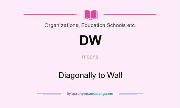 What does DW mean? It stands for Diagonally to Wall