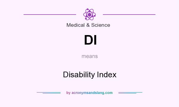 What does DI mean? It stands for Disability Index