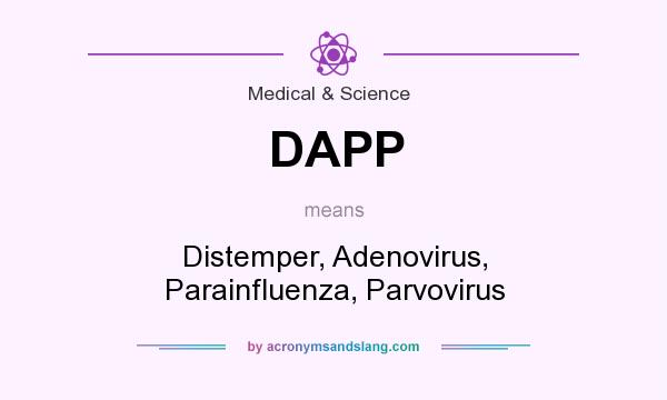 What does DAPP mean? It stands for Distemper, Adenovirus, Parainfluenza, Parvovirus