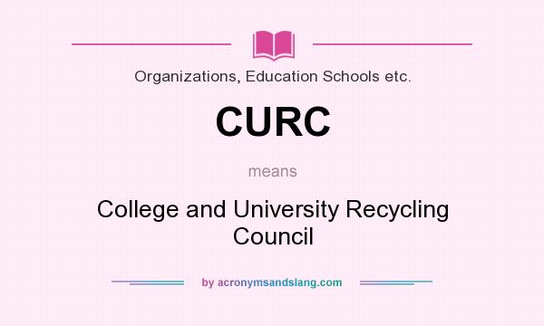 What does CURC mean? It stands for College and University Recycling Council