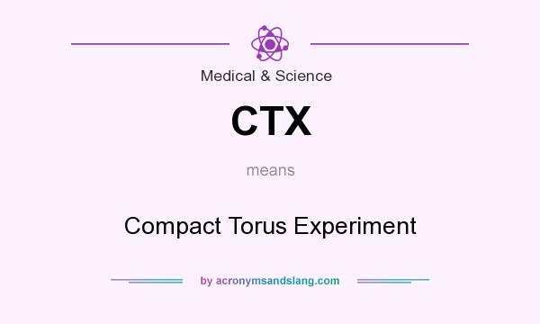 What does CTX mean? It stands for Compact Torus Experiment