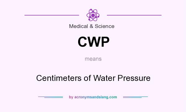 What does CWP mean? It stands for Centimeters of Water Pressure