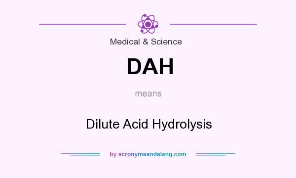 What does DAH mean? It stands for Dilute Acid Hydrolysis