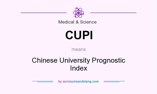 What does CUPI mean? It stands for Chinese University Prognostic Index