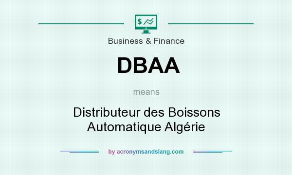 What does DBAA mean? It stands for Distributeur des Boissons Automatique Algérie