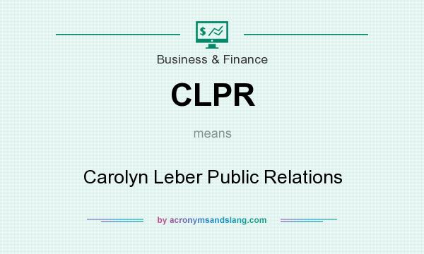 What does CLPR mean? It stands for Carolyn Leber Public Relations