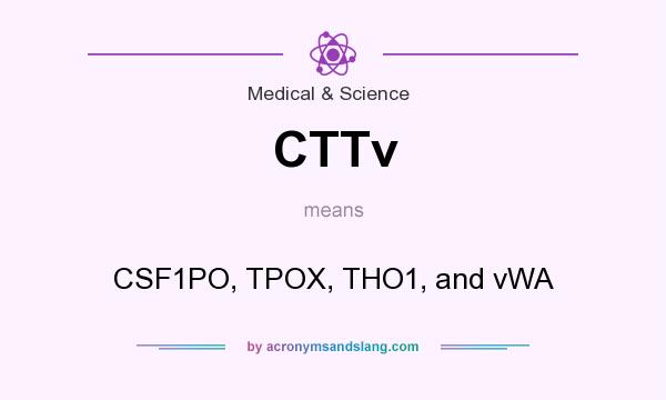 What does CTTv mean? It stands for CSF1PO, TPOX, THO1, and vWA