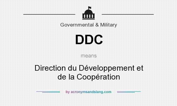 What does DDC mean? It stands for Direction du Développement et de la Coopération